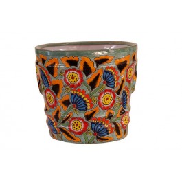 MACETA VASO CON ARGOLLAS CHICA 