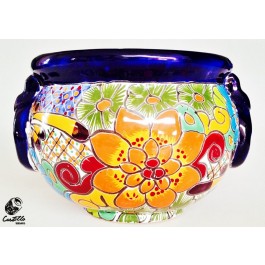 MACETA MICHOACANA CON ARGOLLAS CHICA 