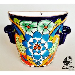 MACETA TERRACOTA 1/2 PARED CON ASAS GRANDE 