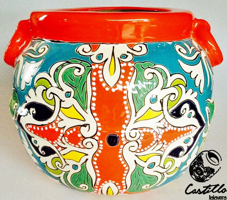 MACETA OAXACA CON DOS ARGOLLAS